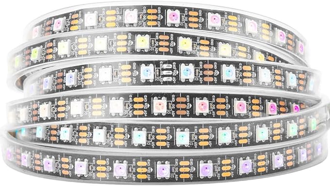 BTF-LIGHTING WS2812B IC RGB LED Strip,UL Listed,Pure Gold Wires,DC5V 16.4FT 300LED 5050SMD,Individually Addressable,Flexible for DIY Chasing Full Color Project,IP67(No Adapter or Controller)