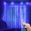 300 LED Curtain String Lights, Twinkle Fairy Lights for Bedroom with 8 Lighting Modes, USB Christmas Lights for Party Home Bedroom Indoor Wall Room Decor (Blue)