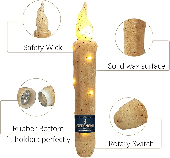Magical Candlesticks Flameless Taper Candle, 2pcs White LED Tapered Candles Remote Dipped Candle 6inch Battery Chandelier for Enchanting Weddings and Harry Potter Inspired Vigils(LW2P-WH)