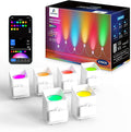 APPECK RGBCW Smart Wall Sconces - 54 Dynamic Scene WiFi Wall Lights Compatible with Alexa, Music Sync and Timer Function, Indoor Light Fixture for Party Living Room, Bedroom, Decoration(6 Pack)