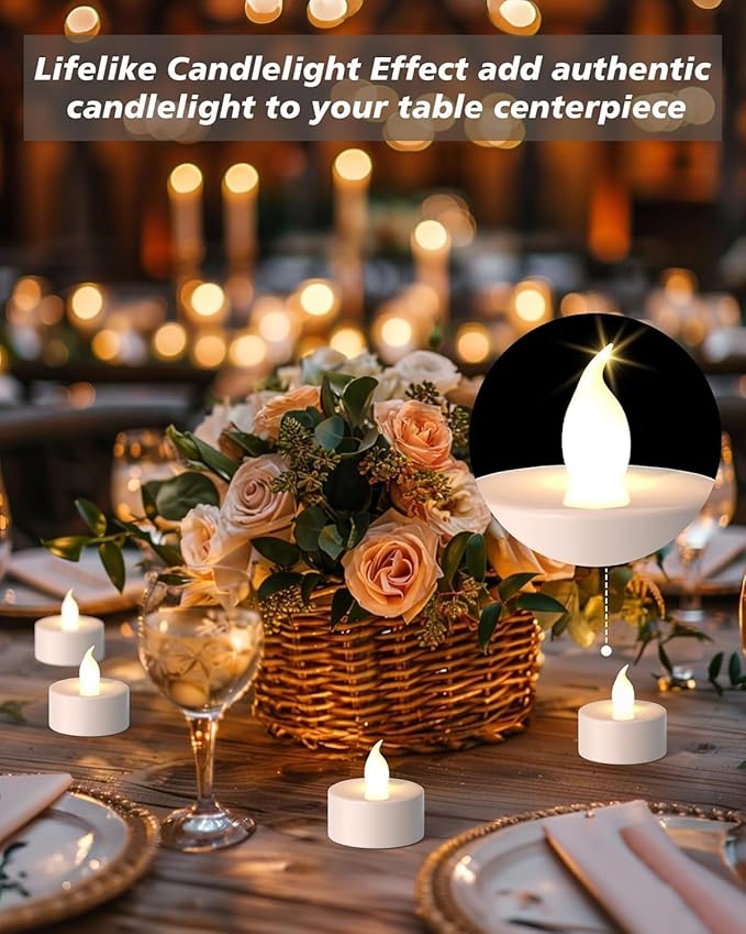 LED Tea Lights Candles- 200Pack Flameless Candles Realistic and Bright Flickering Long Lasting 200Hours for Holiday Celebration,Party, Home Decoration Warm White,Battery Operated