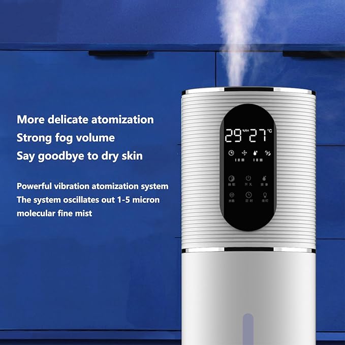 Floor-standing Air Humidifier for Home Living Room and Bedroom with Water Pump Smart WIFI Humidifier Large Capacity Large Mist Volume UV Purification Atomizer (White)