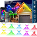 300FT Permanent Outdoor RGB Lights,IP67 Waterproof Smart LED Eaves Lights with App/Remote Control,for Christmas and All Holiday Decor,Daily and Accent Lighting,House Roof and Garden Lighting