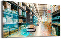 Wibinuki Wall Art Wall Decor Wall Paintings Warehouse management automed robotics,Warehousing and for Living Room Bedroom Bathroom Home Decor Can Be Hung Directly 20"x 40"