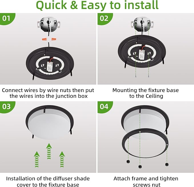 Hlite 24W 10inch LED Flush Mount Ceiling Light Fixture,1800LM Super Bright Light Fixture Ceiling Mount,Oil Rubbed Bronze LED Ceiling Light Flush Mount for Bedroom,Kitchen,Bathroom,Hallway(1Pack)