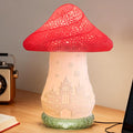 Mushroom Lamp, Battery Operated Bedside Lamp, 3-Way Dimmable Touch Lamp, Auto-Rotating Rechargeable LED Night Light for Bedroom, Living Room
