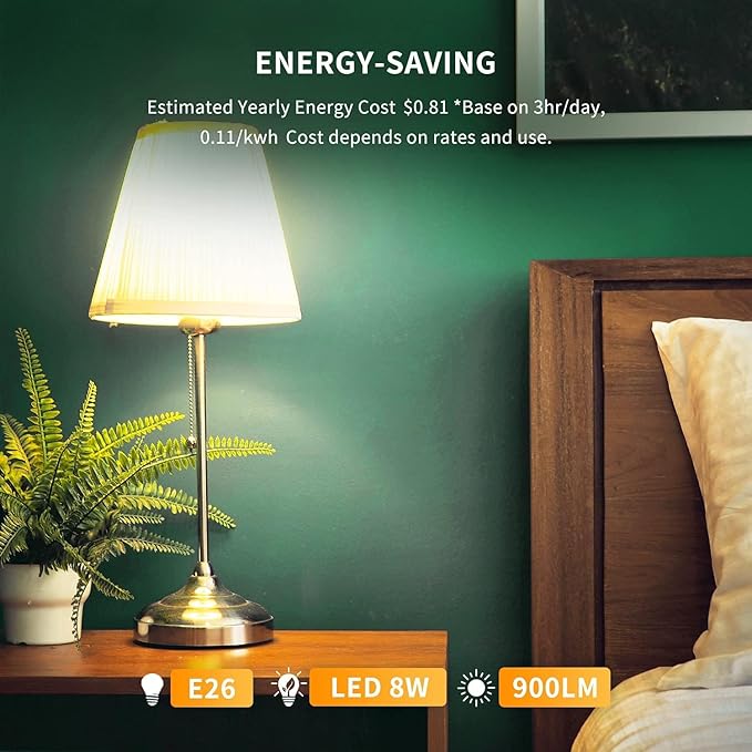 YEELIGHT Smart Light Bulbs, Warm White Dimmable LED Light Bulb 60W Equivalent, 900LM, E26, 2700K, Timing Function, WiFi & Bluetooth LED Bulbs, APP Control Work with Alexa and Google Assistant, 4 Pack
