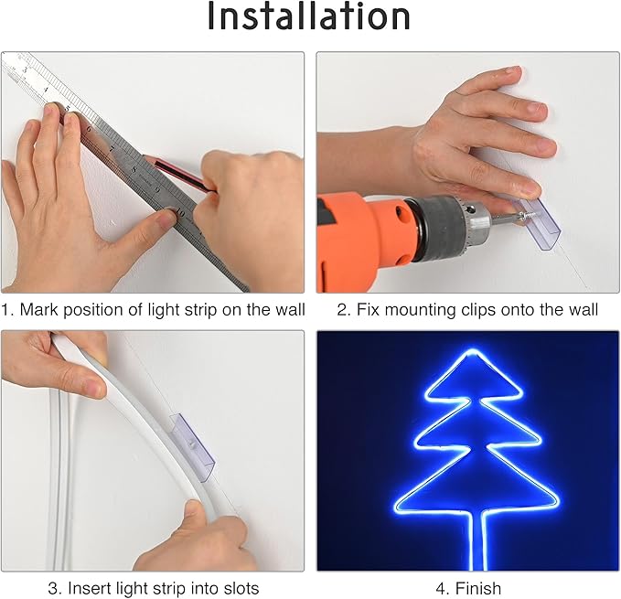 DELight AC 110-120V Waterproof IP65 Food Truck RGB 10ft Extension Neon Rope Lights with Remote Control & APP Music Sync Dimmable Cuttable Flexible LED Strip Lights Outdoor DIY Project DEL-D100R