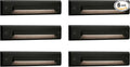 GKOLED 6 Pack LED Low Voltage Linear Step Lights, Landscape Cutoff Stair Riser Light, 2W 9-15V AC/DC 3000K Outdoor Waterproof Accent Lighting Fixtures, Die-cast Aluminum, Black Powder Coated Finish