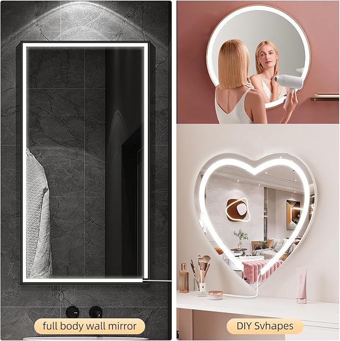 LED Vanity Lights for Mirror, Hollywood Style Makeup Lighting, 13.2FT White Strip Lights for Mirror, Dimmable Makeup Vanity Light Strip for Bathroom, Dressing Table and DIY Lighting