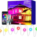 200ft permanent outdoor light, RGB Smart outdoor eave lights with APP & Remote Control,timed Music synchronisation IP67 waterproof LED eave light,suitable for party,Halloween,Christmas,rooftop,garden