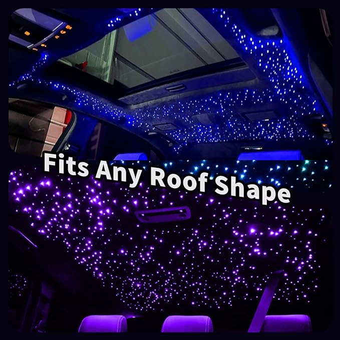 VASTFIRE Starlight Headliner Kit - 800pcs 0.02in 9.8ft Fiber Optic Star Lights for Car with 16W RGBW, Twinkle & Music Sync, APP/Remote Control for Car Roof/Bedroom Ceiling