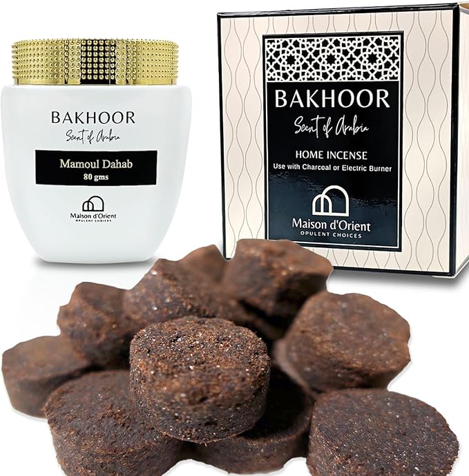 Mamoul Oud Fume 80g (Pressed Resin) | Use with Charcoal Incense Discs or Electric Incense Burner (Carbon para Quemar Incienso) | Arabian Home Fragrance and Bukhoor Burners Hair Comb