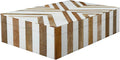 Handicrafts Home Decorative Storage Box with Lid Wooden Storage Organizer Box Multi Purpose Storage Box for Coffee Table Desk Shelf – Resin Inlay Marquet Chevron Collection - 10x6x2.5