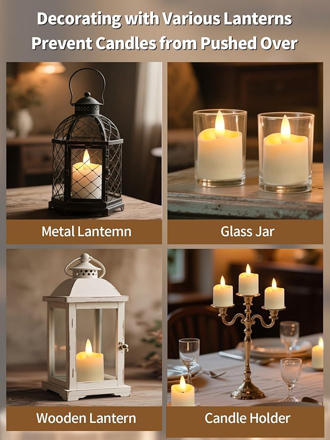Rechargeable Flameless Tea Light Candles with Timer Remote, 1.5"x2.2" Electric Fake Flickering Votive Candles for Aniversary Wedding Centerpiece Table Decor Funeral Halloween Christmas (6 Pack)