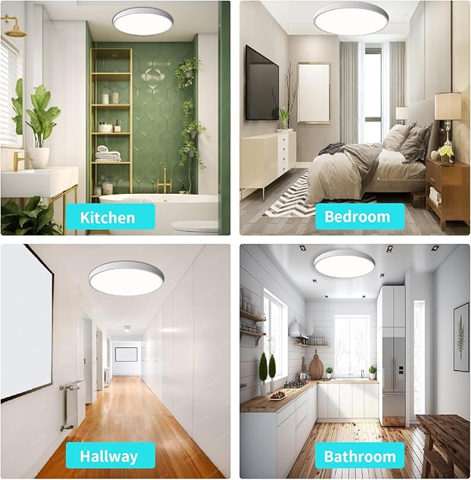 HomeKit Smart LED Ceiling Lights RGBCW Color Changing Ceiling Light Work with Apple HomeKit, Alexa Google Home Flush Mount Ceiling Lamp 24W Dimmable for Living Room, Bedroom, Home Use