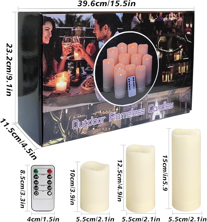 24-Pack LED Flameless Candles with Remote Control - Perfect for Home, Parties, and Special Occasions - Create a Magical Ambiance Effortlessly(Three Sizes).