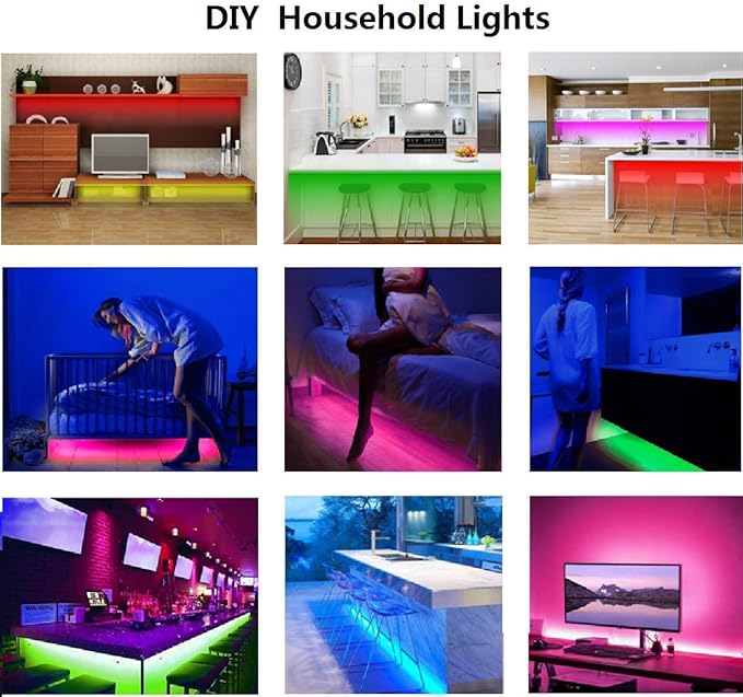 Motion Activated Under Bed Lights, 9.84ft 5050 RGB Color Changing LED Strip Lights with Sensor, APP Control and Music Sync, Dimmable Night Light for Bedroom Stair Birthday' s Day Gift