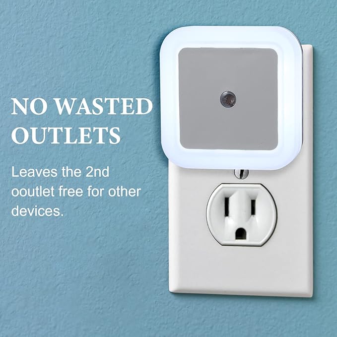 Tuanse 48 Pack LED Night Lights Plug into Wall Smart Sensor Sensor Automatic Night Lamp Nightlights Accessories for Bedroom Bathroom Toilet Stairs Kitchen Hallway(White)