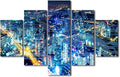Canvas Art for Living Room Modern Internet Companies Corridor Decor 5 Panel Wall Art Internet Workers Meeting Room Wall Decoration Men Bedroom Poster Decorate Stretched Ready to Hang 60x40 Inch