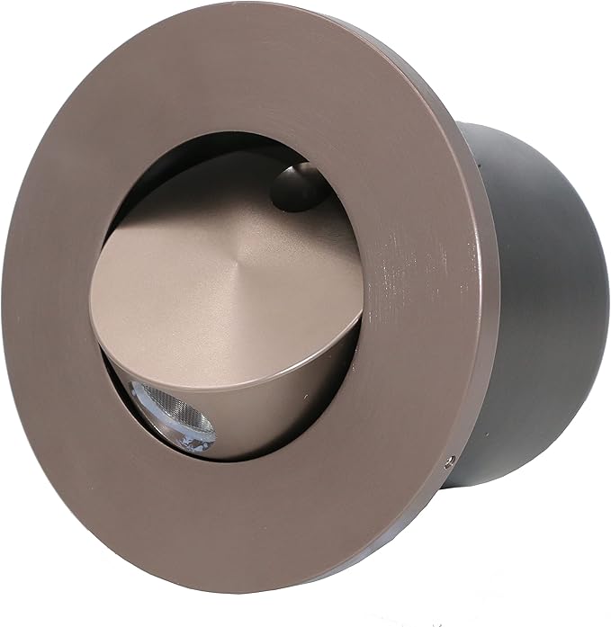 3W LED Wall Recessed Step Stair Lighting Bedside Reading Light Fixture Hidden On/Off Switch Adjustable Warm White Coffee Circle