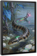 Framed Futuristic Nature Wall Art for Modern Living Room Creative Sci Fi Style Interior Decor 24x36in