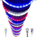 Russell Decor 60ft Patriotic Rope Lights for Patriotic 4th of July Memorial Day Decor Party Outdoor House Decorative RV Camping Lighting Trees Patio Deck Flexible Lights (Red White Blue)