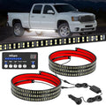 Nilight 2PCS 70 Inch Emergency Strobe Light Strip with Controller 864 LED White Running Board Lights Flexible Side Flashing Warning Caution Safety Waterproof for Truck Construction Pickup