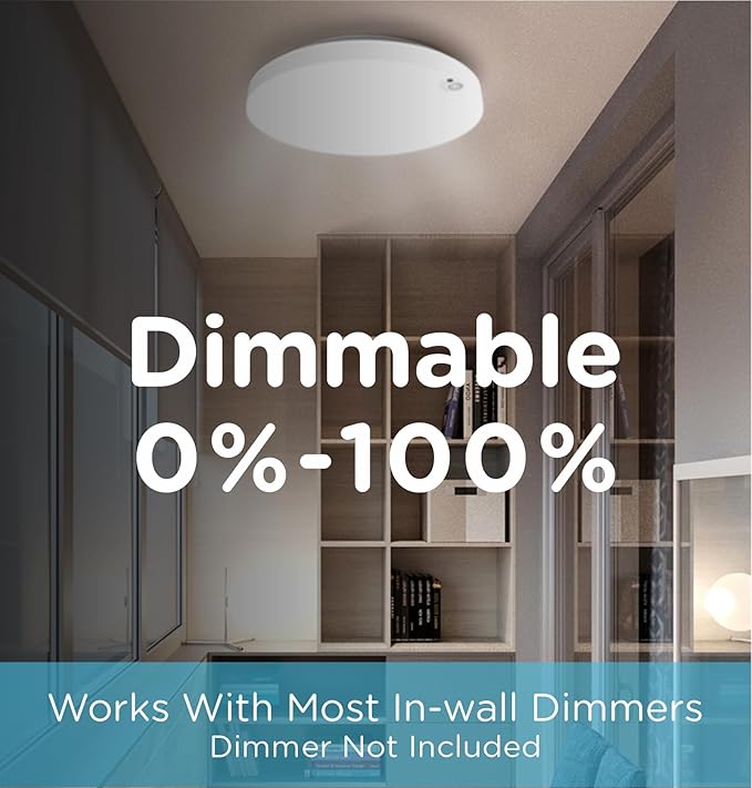 Flush Mount Ceiling Light Fixture Wired Dimmable, 13 Inch 24W, 5 CCT 2700/3000/3500/4000/5000K, 3 Brightness Settable, Surface Mount LED Lights for Bedroom Stairs Hallway Laundry Porch, White