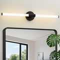 Dimmable LED Bathroom Vanity Lights 360° Full Lighting Bathroom Light Fixtures Over Mirror Vanity Light Bar Modern Wall Sconce 4000K Light for Bedroom Living Room Hardwired Black, 31 inch