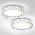 ASD 18 Inch LED Flush Mount Ceiling Light Fixture for Bedroom, 35W 1992LM 5CCT 2700K-5000K, Dimmable Lights, Dining, Living Room, Kitchen Lamps, Modern Home Lighting Fixtures, Nickel, ETL, 2 Pack