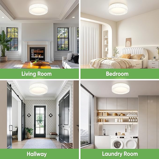 20 Inch Flush Mount Ceiling Light, Modern White LED Ceiling Light Fixture, 42W 4000LM 2700-6500K Adjustable, Dimmable Ceiling Lights for Bedroom, Kitchen, Hallway, Bathroom, ETL Listed