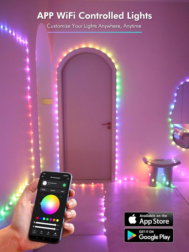 Brizled Smart RGB Color Changing Fairy Lights Pro, 66FT 200 LED St. Patrick's Day Green Mini Light String App/Voice Control, WiFi Dimmable Christmas Lights for Easter Independence Day Xmas Halloween