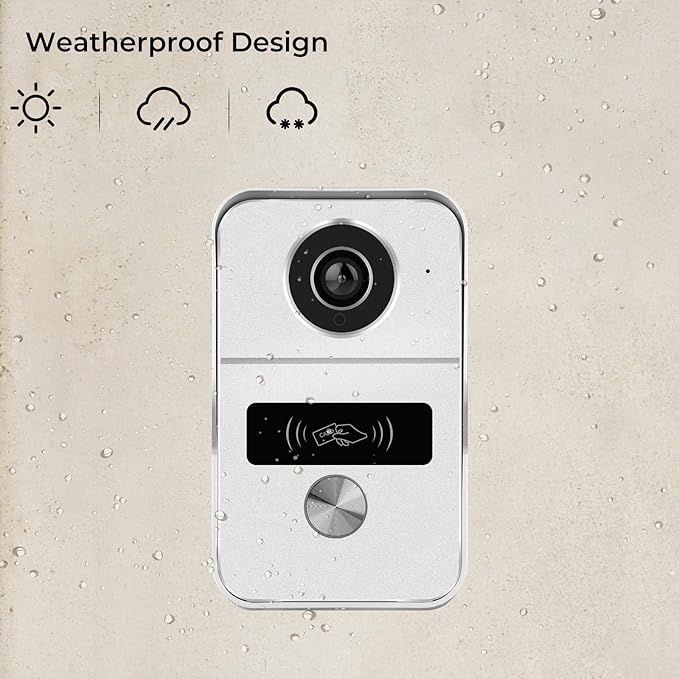 2-Wired Video Intercom System with 7 inch Touch Screen, Timbre con cámara & 140° Wide Angle, Video Recording, Tuya app Remote Control, Playback, Motion Detection, for Villa Apartment House