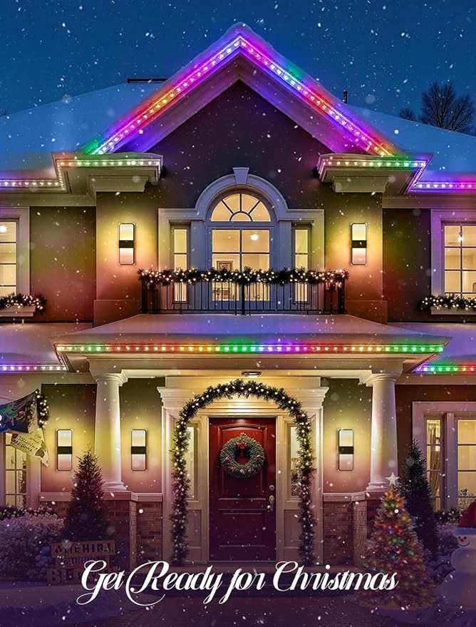 Outdoor Wall Lights, RGBCW Smart LED Lamp, Color Changing Front Door Sconce, Porch Lights Outdoor Light Fixture,12in Exterior Wall Sconces, Remote & Wi-Fi Control, IP65 Waterproof, 2 Pack