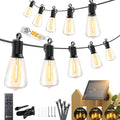 Brightown 108FT 50 LED Solar String Lights Outdoor Waterproof, Patio Lights with Remote, Dimmable & Timable, 3 Light Modes, Solar Lights Outdoor for Yard Camping Party Outside
