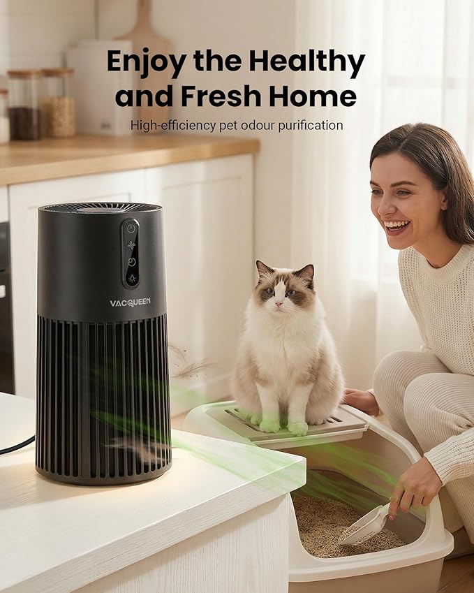 Air Purifiers for Bedroom, Smart WiFi HEPA Air Purifier for Home Pets, Timer and Alexa Control, Cover 1800 Ft², PM2.5 Monitor, Sleep Mode, Washable Filter Air Cleaner for Pet Hair Odors Smoke Dust