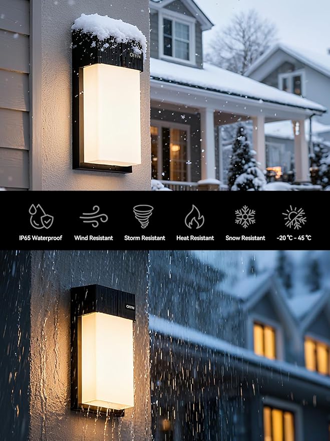 Outdoor Wall Light, Smart RGBICWW Porch Lights Outdoor, 1500LM Modern Wall Sconce with 30+ Scene Modes, Retome & APP Control, IP65 Waterproof Color-Changing DIY for Outdoor Decor, 1 Pack