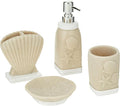 Sweet Home Collection Bathroom Accessories Unique Collections Modern Classic Contemporary Decorative Beautiful Designs Bath Shower Tub Décor, 4 Piece Set, Coastal (Pack of 1)