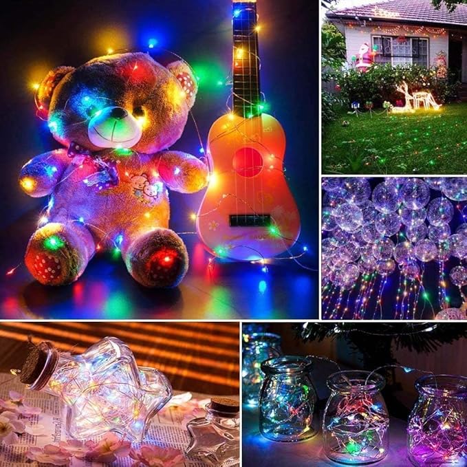 Joomer Fairy String Lights 33FT 100 LEDs Plug in Fairy Lights Indoor Copper Wire String Light DIY for Bedroom, Parties, Wedding, Christmas, Outdoor,Indoor Decoration (Multicolor, Non-Connectable)