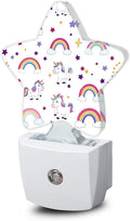Unicorn Rainbow Nightlight,Colorful Stars Star Night Lights Plug into Wall Decorations for Bedroom Bathroom,Dusk to Dawn Sensor Kitchen Hallway Stairs Energy Efficient Desk Lamp