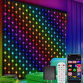 Smart Curtain Lights, Color Changing 400 LED Curtain Lights 6.6 * 6.6 FT, RGB DIY String Fairy Light for Bedroom Backdrop Party Indoor Outdoor Easter Decoration (APP +Remote Control)