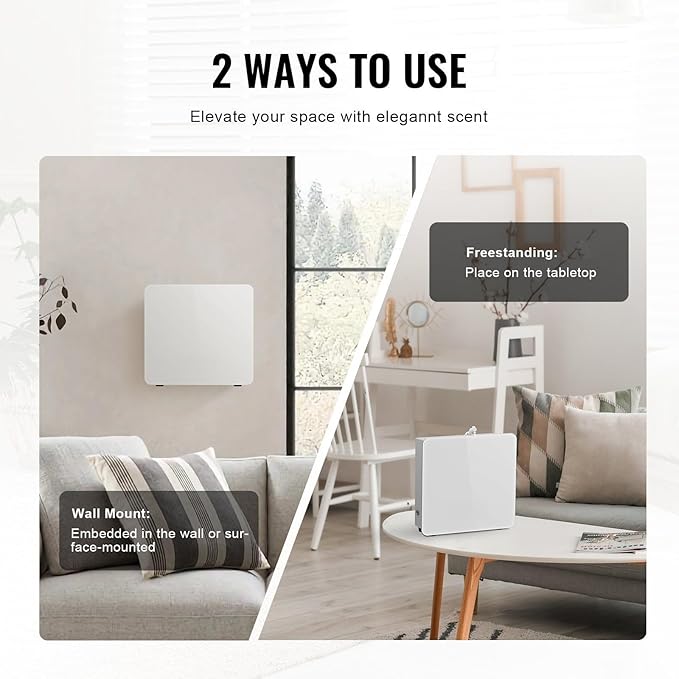 Bluetooth Smart Scent Air Machine, 480ml Waterless Cold Air Diffuser for 2500 sq.ft, Essential Oil Aromatherapy Diffuser with Timer Function for Home, Office, Spa & Hotel
