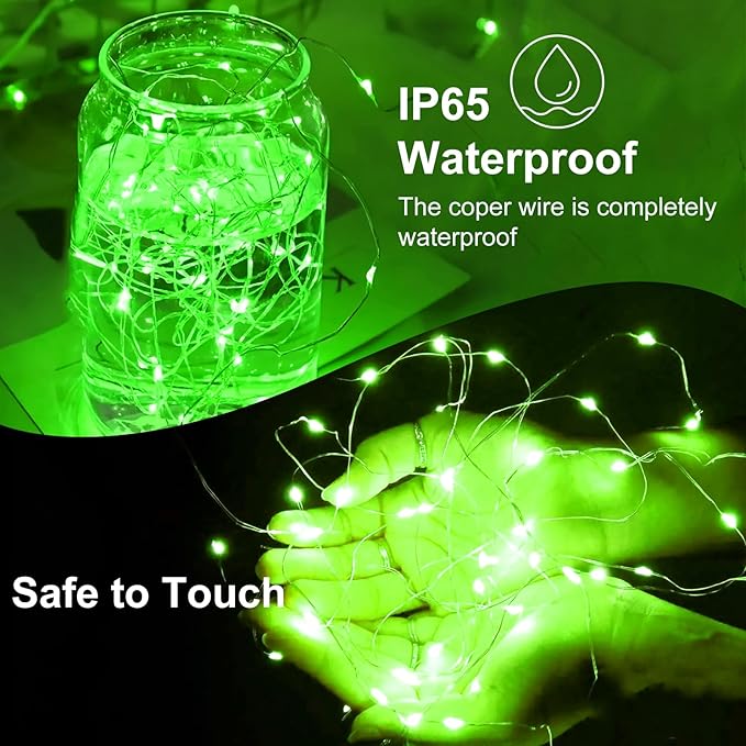 50Pack Fairy Lights Battery Operated, 7ft 20 LED 3 Modes Speed Twinkle Mini String Lights Waterproof Silver Wire Firefly Starry Lights for Mason Jars Wedding Party Christmas Decorations