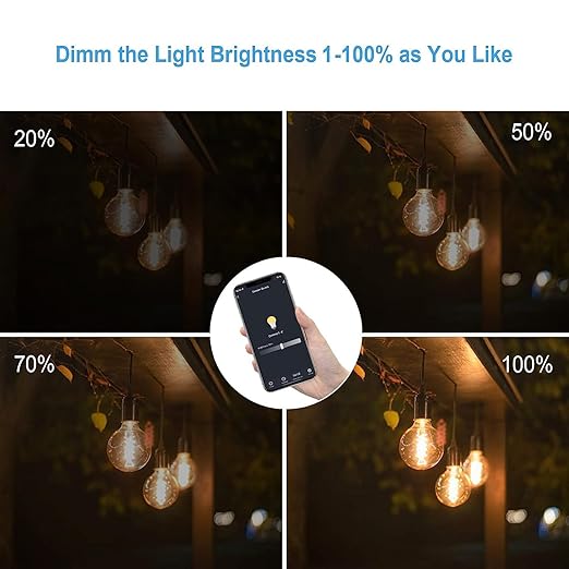 New One Smart Dimmer Plug Outdoor 2 Pack, IP65 Waterproof Smart Outlet, Dimmable Compatible with Google Assistant, Alexa, Voice Control