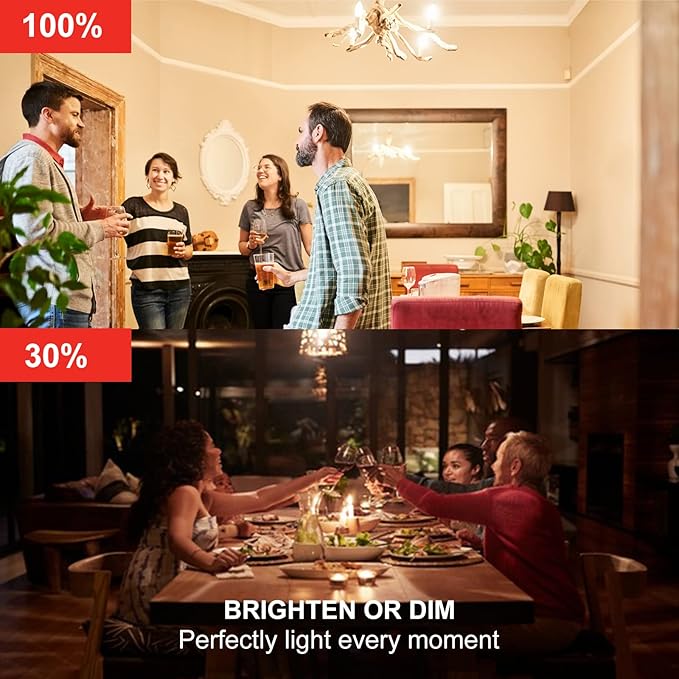 Sengled Smart Light Bulbs, Smart Candelabra LED Bulb, Dimmable Chandelier Light Bulbs, 5W (40W Equivalent) 450LM, Smart Bulbs That Work with Alexa Google, Only 2.4GHz WiFi, No Hub Required, 4 Pack