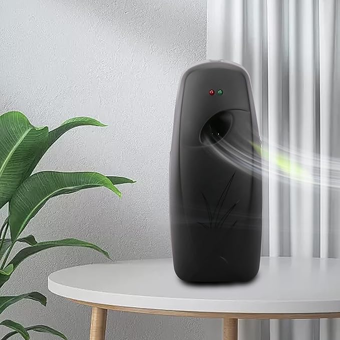 Automatic Wall Mount/Free Standing Air Freshener Dispenser Auto Fragrance Dispenser Programmable Aerosol Spray Perfume Dispenser for Hotel, Bathroom, Office, Commercial Place (Black)