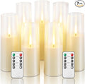 Homemory Ivory Flameless LED Candles with Remote Control & Timer, Battery Operated, Modern Design, Set of 7 for Home Decor, Wedding, or Events