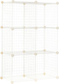 Amazon Basics 6 Cube Wire Grid Storage Organizer, Stackable Storage Cubes, Modular Closet Organizer Shelves, 14.6" D x 30.3" W x 44.8" H, White