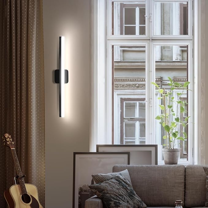 Yarra-Decor 24 in LED Bathroom Vanity Light Bar,Vanity Lighting Fixtures for Mirror Lighting,Indoor Daylight White Wall Light 6000K -Black